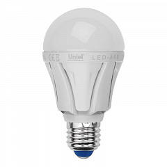 Лампа светодиодная Uniel E27 8W 3000K матовая LED-A60 8W/WW/E27/FR PLP01WH UL-00001522