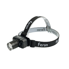 Фонарь налобный Feron TH2314 c аккумулятором 20W 2500mAh IP44 USB type-C Алюминий 51621