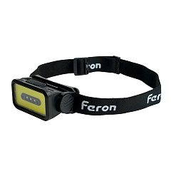 Фонарь налобный Feron TH2315 c аккумулятором 5W 2000mAh IP44 USB type-C ABS пластик 51620