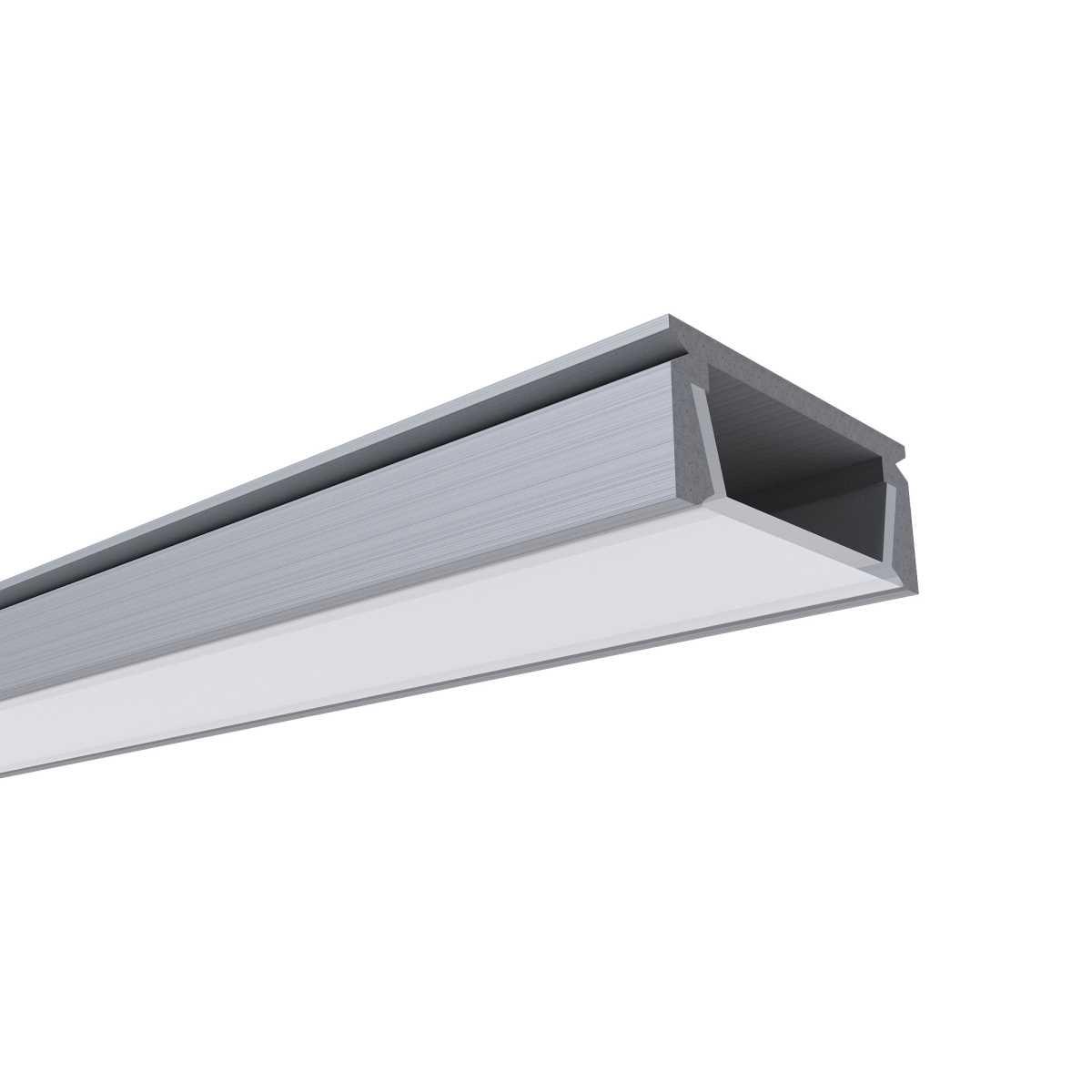 Профиль накладной с рассеивателем серебро 1м. OGM GM-08-05