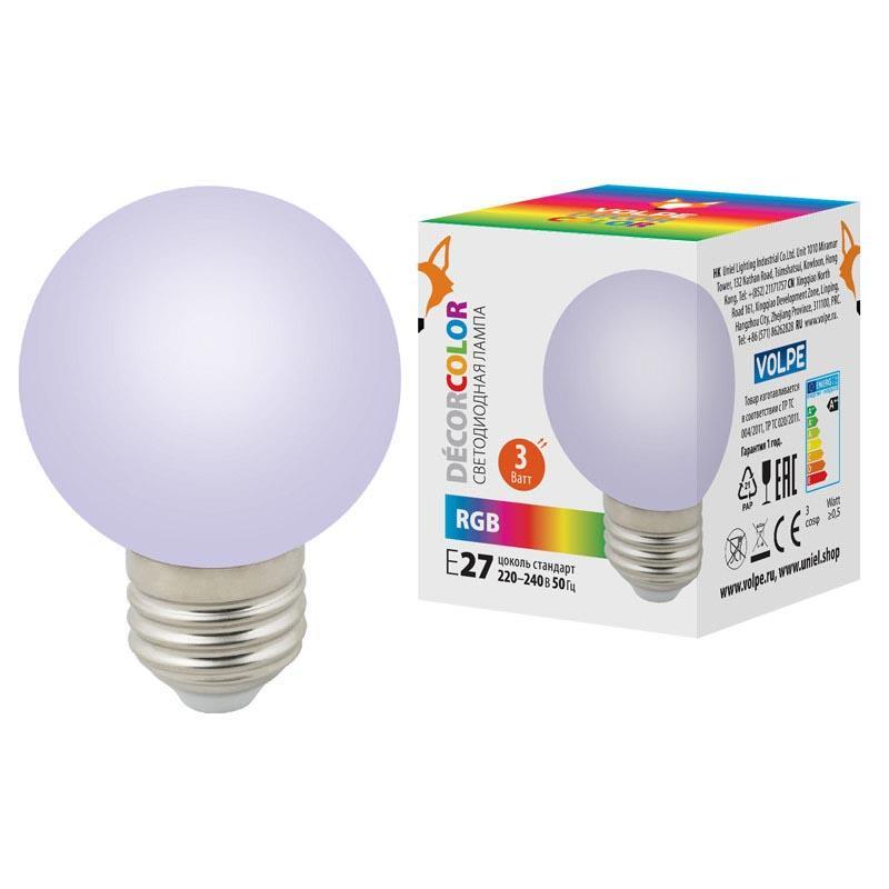   Volpe E27 3W  LED-G60-3W/RGB/E27/FR/ UL-00006960