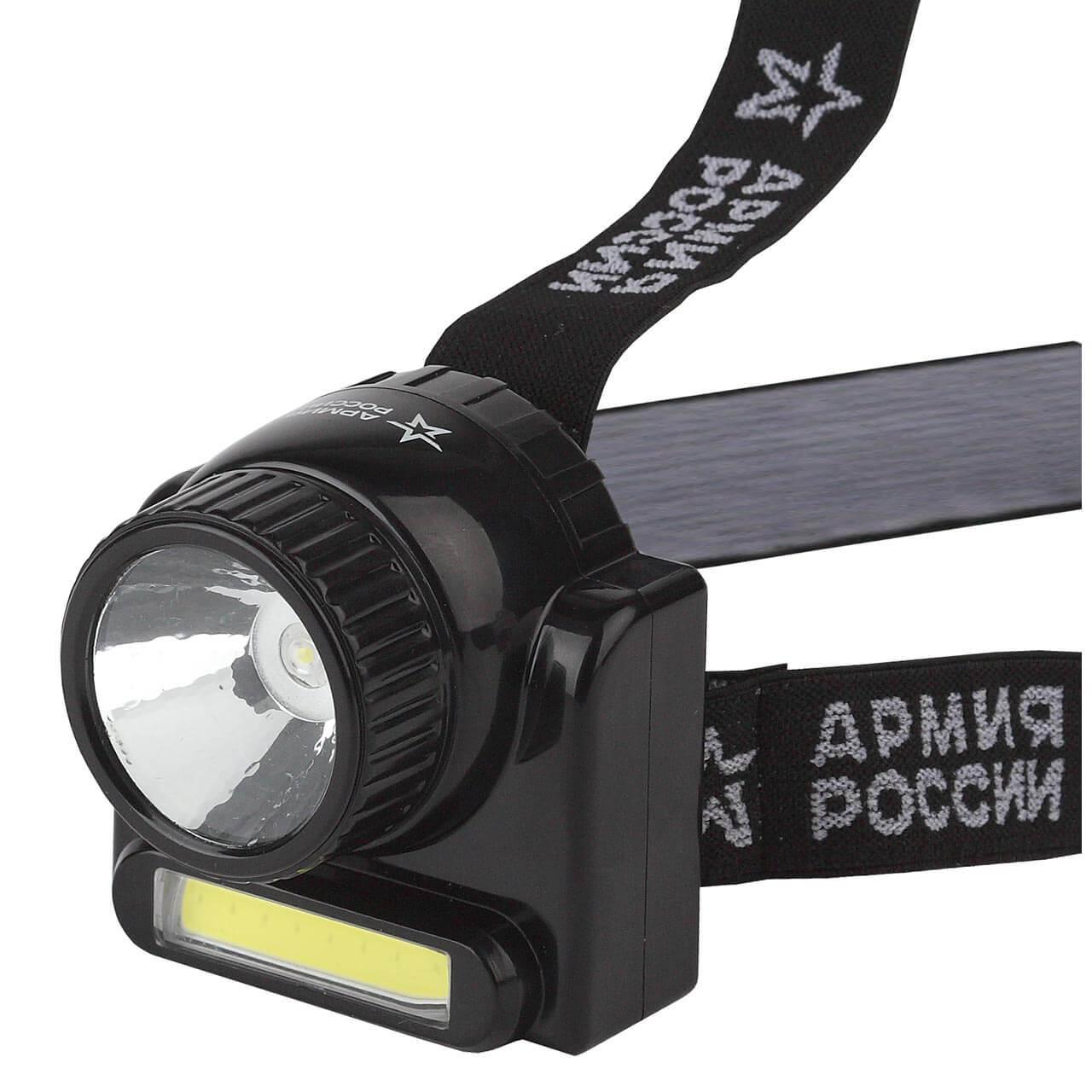 Налобный светодиодный фонарь ЭРА Армия России Гранит аккумуляторный 72x70 176 лм GA-501 Б0030185