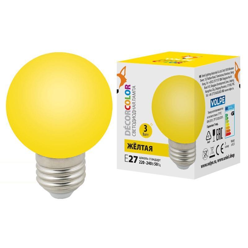   Volpe E27 3W  LED-G60-3W/Yellow/E27/FR/ UL-00006961