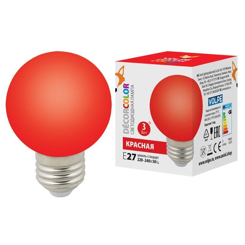   Volpe E27 3W  LED-G60-3W/Red/E27/FR/ UL-00006959