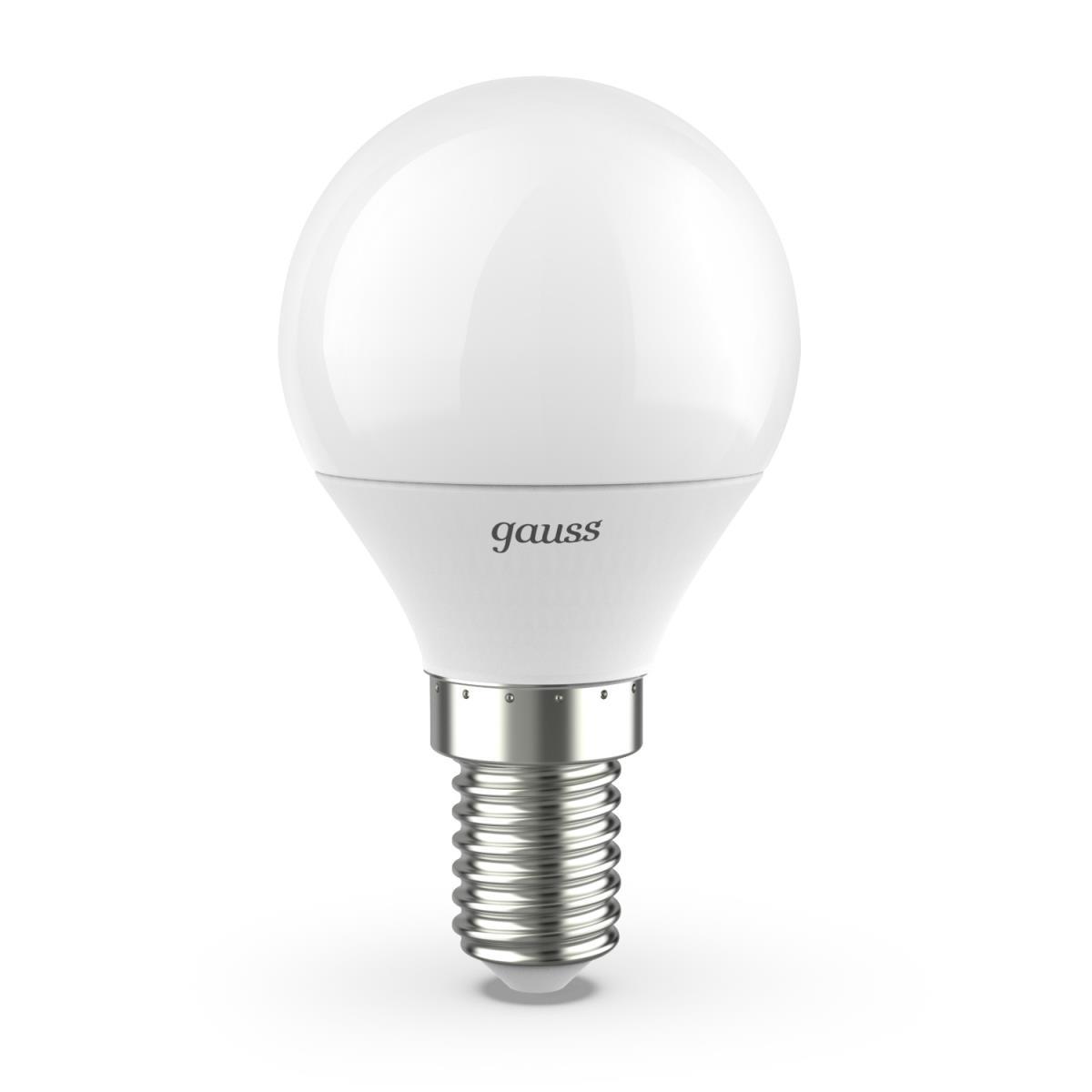 Лампа светодиодная Gauss E14 9.5W 3000K матовая 105101110