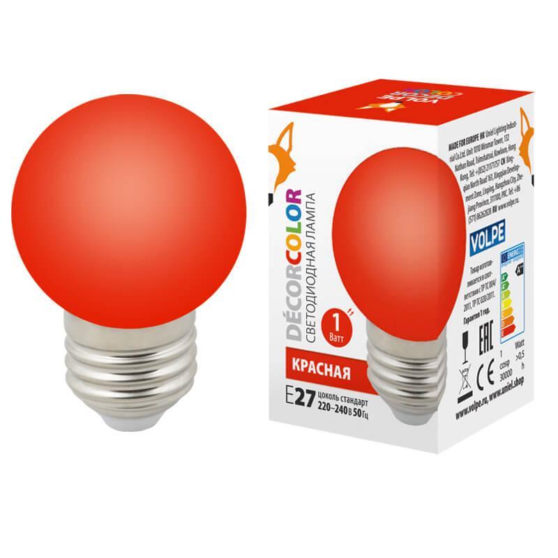   Volpe E27 1W  LED-G45-1W/RED/E27/FR/ UL-00005646