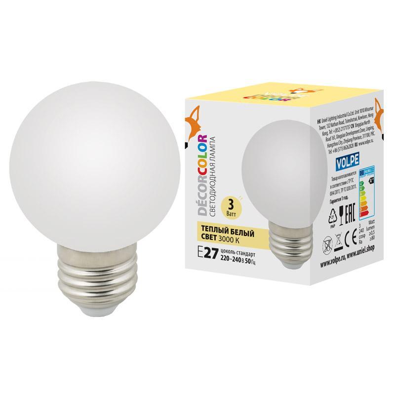   Volpe E27 3W 3000K  LED-G60-3W/3000K/E27/FR/ UL-00006955