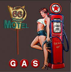     LED  Pin Up Girl Gasoline Innova FP00279, 40*40  (6/162) 0040129