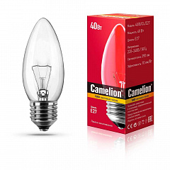 Лампа накаливания Camelion E27 40W 40/B/CL/E27 8975