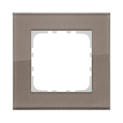 Рамка LK Studio 1-постовая, натуральное стекло (серо-коричневый) LK80 844119-1