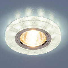 Встраиваемый светильник с двойной подсветкой Elektrostandard 8371 MR16 белый/серебро a031515