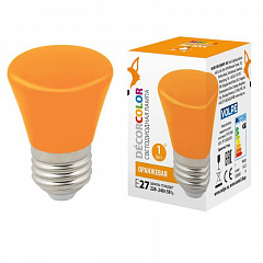 Лампа светодиодная Volpe E27 1W оранжевая LED-D45-1W/ORANGE/E27/FR/С BELL UL-00005642
