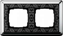 Рамка 2-постовая Gira ClassiX Art хром/черный 0212682